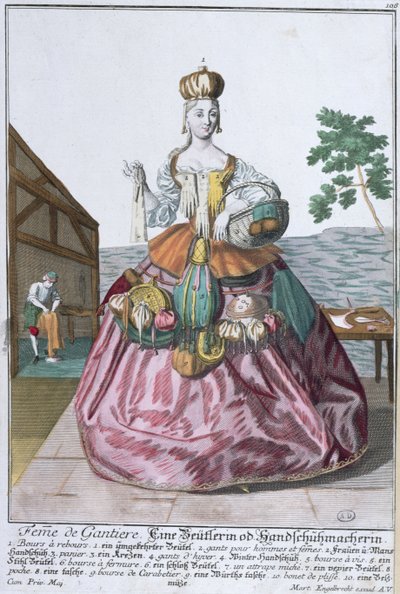 Die Frau des Handschuhmachers, um 1735 von Martin Engelbrecht